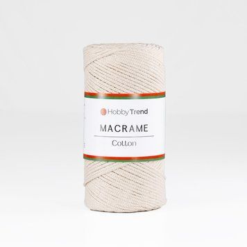 Пряжа Cotton Macrame/Котон Макраме, бежева пудра 1001/16, Hobbi Trend 5631 фото