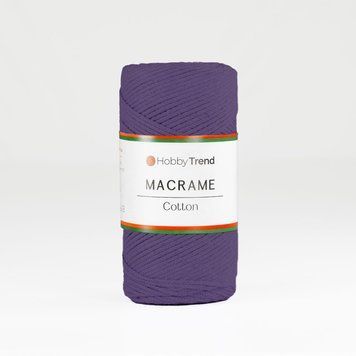 Пряжа Cotton Macrame/Котон Макраме, фіолетовий 1001/160, Hobbi Trend 5640 фото