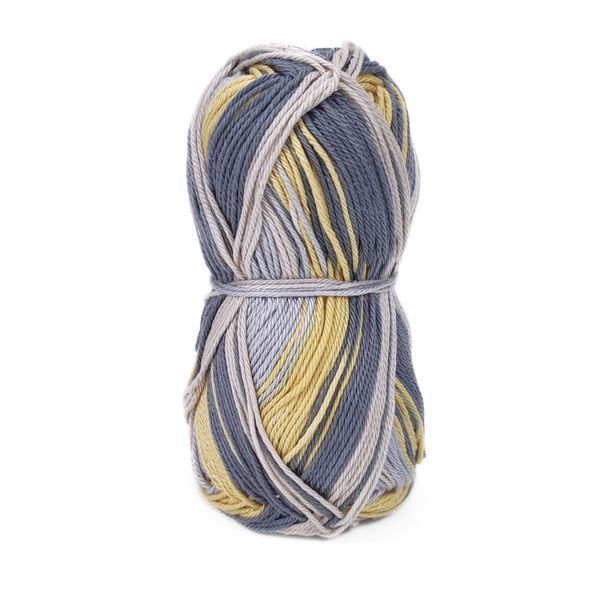 Пряжа Cotton Queen Multi Jacquard/Коттон Квін мульті жакард, жовтий-сірий мультиколор 10490, Performance 3558 фото