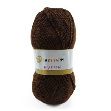Пряжа Muffin/Мафін, коричневий AHB003, Lady Yarn 1495 фото