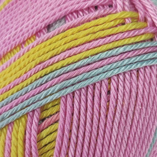 Пряжа Cotton Queen Multi Jacquard/Коттон Квін мульті жакард, жовтий-сірий-рожевий мультиколор 10451, Performance 3559 фото