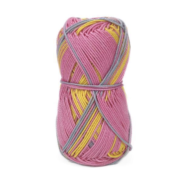 Пряжа Cotton Queen Multi Jacquard/Коттон Квін мульті жакард, жовтий-сірий-рожевий мультиколор 10451, Performance 3559 фото