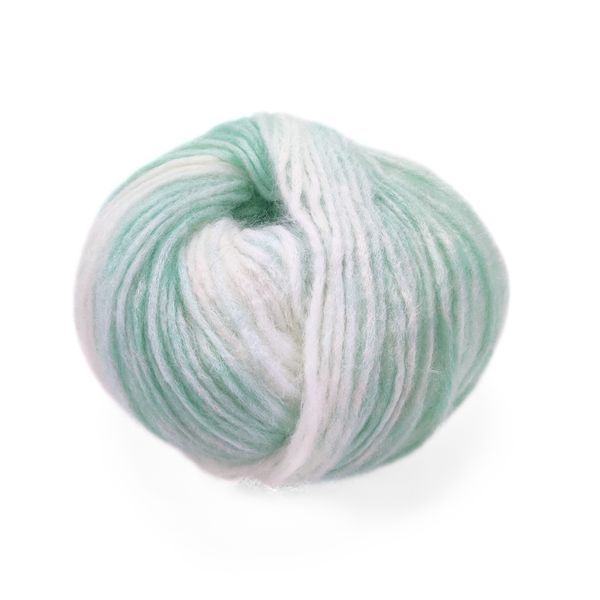 Пряжа Boutique Wool/Бутік Вул, білий-бірюзовий КВ04, Knit Me 631 фото