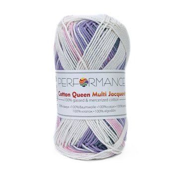 Пряжа Cotton Queen Multi Jacquard/Коттон Квін мульті жакард, білий-рожевий-бузковий мультиколор 10483, Performance 3560 фото