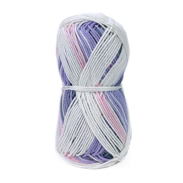 Пряжа Cotton Queen Multi Jacquard/Коттон Квін мульті жакард, білий-рожевий-бузковий мультиколор 10483, Performance 3560 фото
