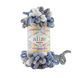 Пряжа Alize Puffy Color/Алізе Пуффі Колор, білий-сірий-блакитний 6075 4296 фото