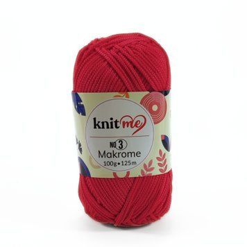 Пряжа Makrome No 3/Макроме №3, червоний 819, Knit Me Knit Me фото