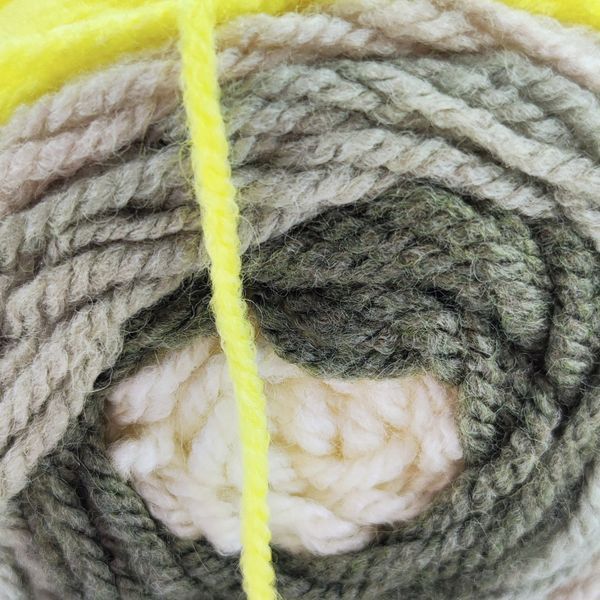Пряжа Happy Wool/Хеппі Вул, білий-лимонний-пісок-оливковий HW6, Knit Me 1152 фото