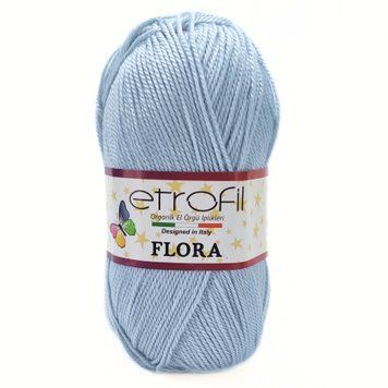 Пряжа Flora/Флора, блакитний 75046, Etrofil 375 фото