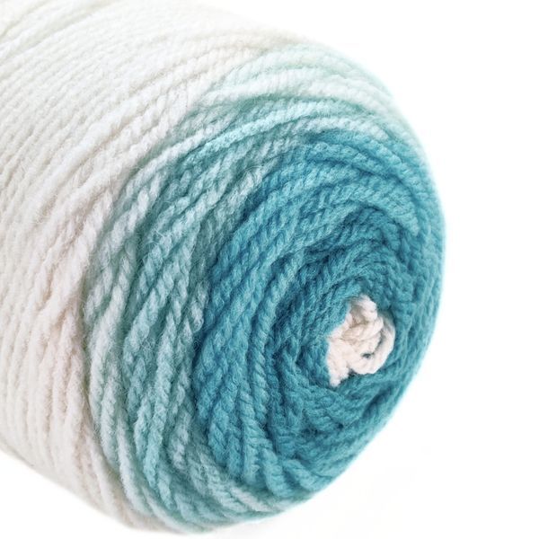 Пряжа Happy Wool/Хеппі Вул, білий-від ніжно блакитного до темно бакитного HW7, Knit Me 1153 фото