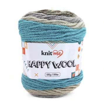 Пряжа Happy Wool/Хеппі Вул, блакитний-білий-темно сірий-сірий-світло сірий HW8, Knit Me 1154 фото