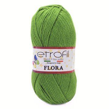 Пряжа Flora/Флора, трав'яний зелений 70488, Etrofil 359 фото
