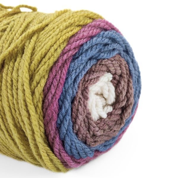Пряжа Happy Wool/Хеппі Вул, білий-коричневий-синій-бузковий-гірчичний HW18, Knit Me 1155 фото