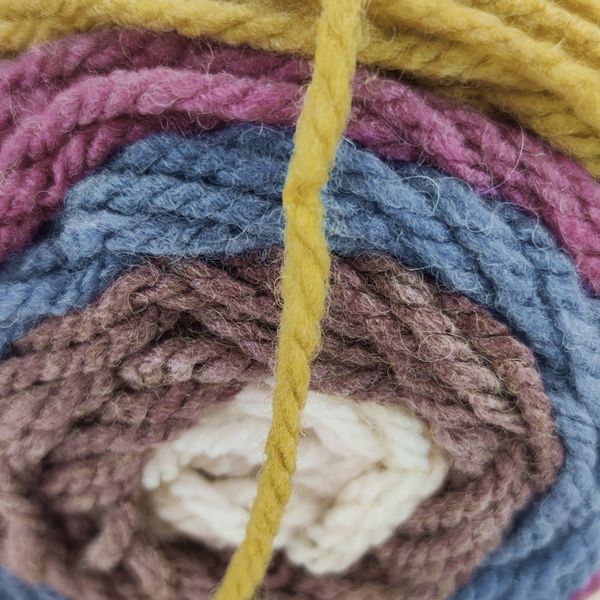 Пряжа Happy Wool/Хеппі Вул, білий-коричневий-синій-бузковий-гірчичний HW18, Knit Me 1155 фото