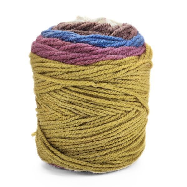 Пряжа Happy Wool/Хеппі Вул, білий-коричневий-синій-бузковий-гірчичний HW18, Knit Me 1155 фото