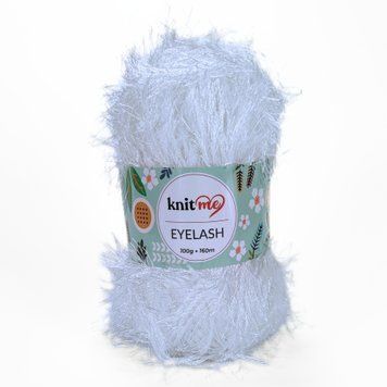 Пряжа Eyelash/Айлеш, білий 01, Knit Me 1055 фото