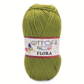 Пряжа Flora/Флора, оливковий 70490, Etrofil 380 фото