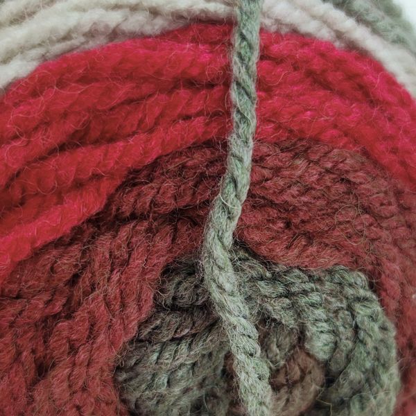 Пряжа Happy Wool/Хеппі Вул, болотяний-сірий-сіро зелений-червоний-теракотовий HW4, Knit Me 1159 фото
