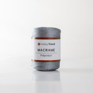 Пряжа Macrame №3/Макраме №3, світло-сірий 2001/61, Hobbi Trend 5604 фото
