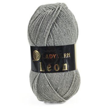 Пряжа Leon/Леон, світло-сірий LN005, Lady Yarn 1465 фото