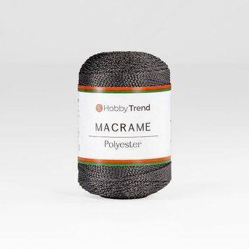 Пряжа Macrame №3/Макраме №3, темно-сірий 2001/67, Hobbi Trend 5605 фото