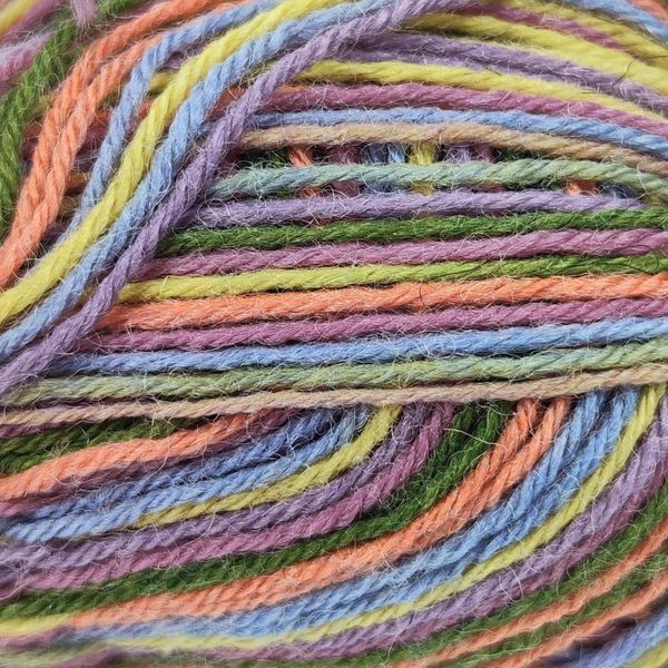 Пряжа Sockwool Prime Multi/Соквул Прайм Мульті, болотяний-кораловий-жовтий-сірий мультіколор DO-061, Performance 3599 фото