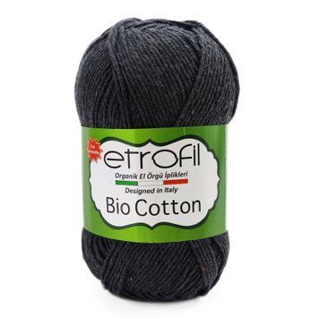 Пряжа Bio Cotton/Біо Котон, антрацит 10105, Etrofil Etrofil фото
