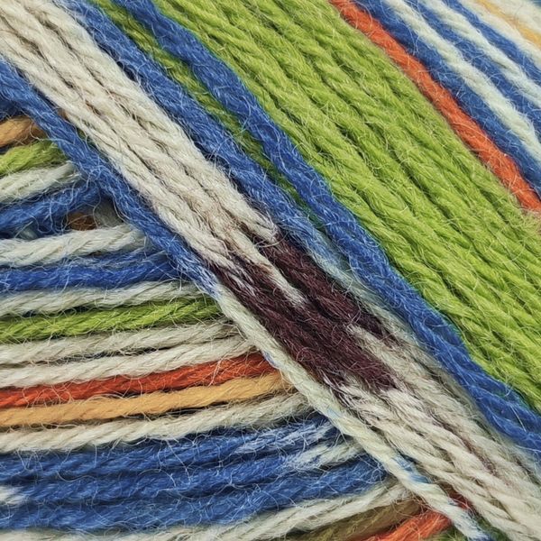 Пряжа Sockwool Prime Multi/Соквул Прайм Мульті, салатовий-блакитний-жовто-гарячий-білий мультіколор 8, Performance 3600 фото