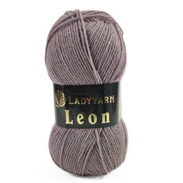 Пряжа Leon/Леон, сіро-бузковий LN008, Lady Yarn 1467 фото