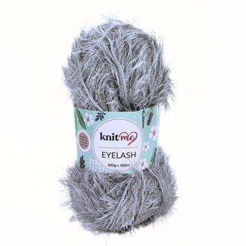 Пряжа Eyelash/Айлеш, світло-сірий 36, Knit Me 1065 фото