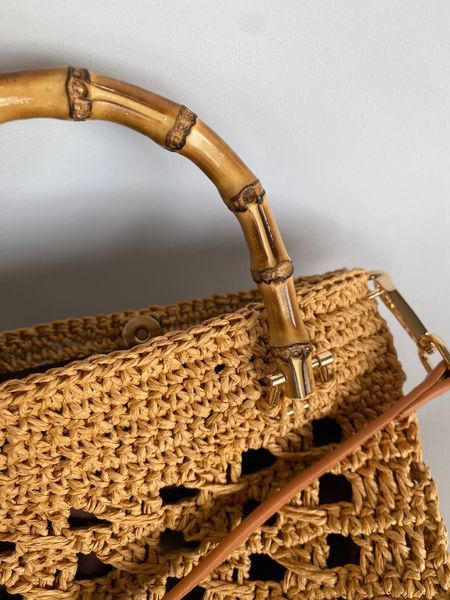 Сумка з крученої рафії, підклад з кишенькою Bag-06 фото