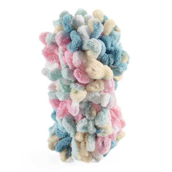Пряжа Alize Puffy Color/Алізе Пуффі Колор, блакитний-рожевий-білий-бежевий 6523 1735 фото