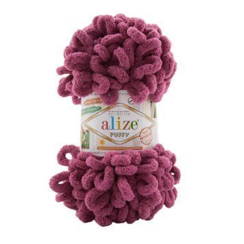 Пряжа Alize Puffy/Алізе Пуффі, темно-рожевий 974 4963 фото