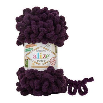Пряжа Alize Puffy/Алізе Пуффі, чорнильний 986 4963 фото