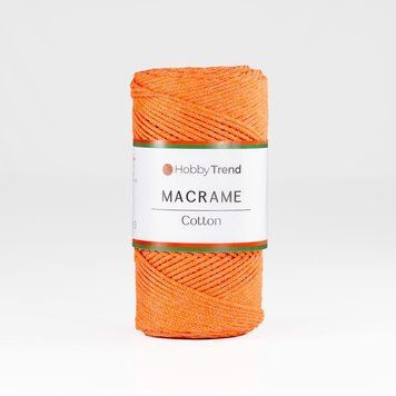 Пряжа Cotton Macrame/Котон Макраме, помаранчевий 1001/120, Hobbi Trend 5620 фото