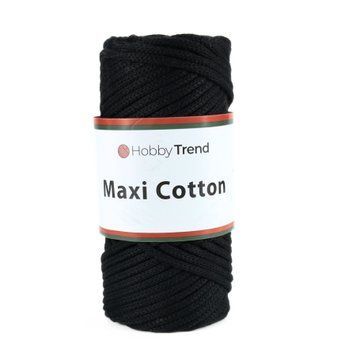 Пряжа Maxi Cotton/Максі Котон, чорний 1005/270, Hobby Trend 5932 фото