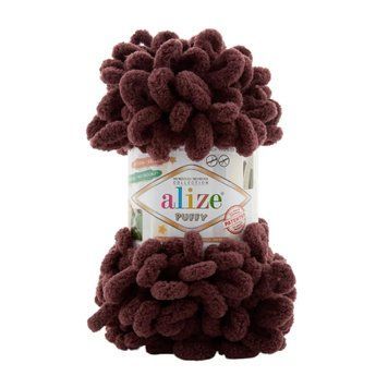 Пряжа Alize Puffy/Алізе Пуффі, червоно-коричневий 993 4963 фото