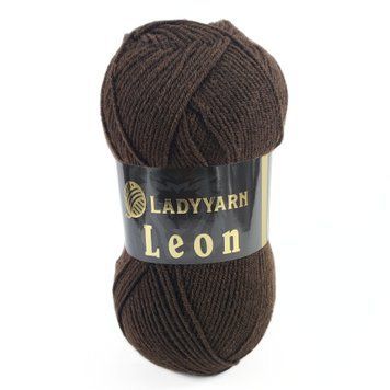 Пряжа Leon/Леон, коричневий LN029, Lady Yarn 1487 фото