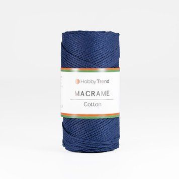 Пряжа Cotton Macrame/Котон Макраме, темно-синій 1001/260, Hobbi Trend 5627 фото