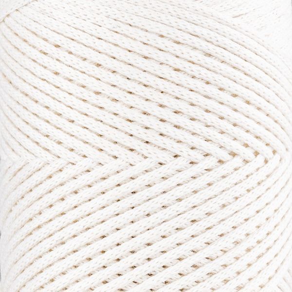 Пряжа Cotton Macrame/Котон Макраме, молочний 1001/10, Hobbi Trend 5629 фото