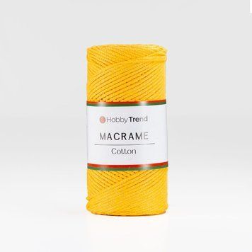 Пряжа Cotton Macrame/Котон Макраме, жовто-гарячий 1001/49, Hobbi Trend 5636 фото