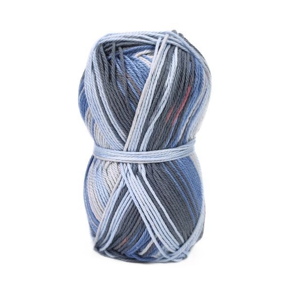 Пряжа Cotton Queen Multi Jacquard/Коттон Квін мульті жакард, світло сірий-сірий-блакитний мультіколор 10488, Performance 3554 фото