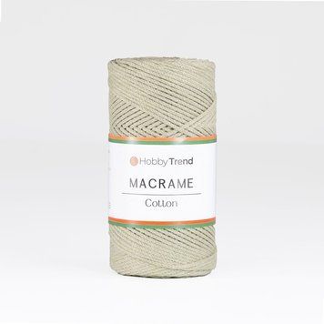 Пряжа Cotton Macrame/Котон Макраме, сіро-зелений 1001/134, Hobbi Trend 5639 фото