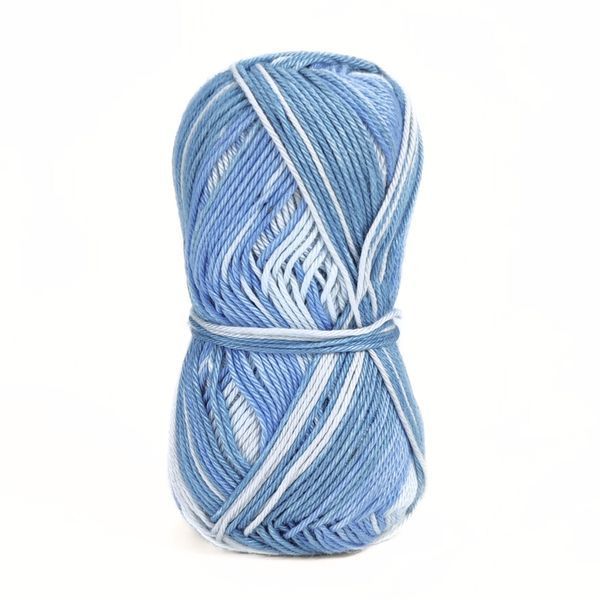Пряжа Cotton Queen Multi Jacquard/Коттон Квін мульті жакард, ніжно блакитний-блакитний мультіколор 10489, Performance 3556 фото